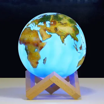 Thrisdar Nabíjateľné 3D Tlač Mesiac lampa 2 Farebný Dotykový Spínač Zemi Lampa Kreatívny Darček Posteľ, Stôl Mesiac Nočné svetlo Domáce Dekorácie