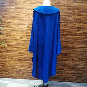Modrá Ženy Midi Šaty Jeseň Jeseň 2020 Asymetrické Svetlice Dlhý Rukáv Úplnej Sexy Šaty Voľné 5xl Plus Veľkosť Vidieť Cez Bežné