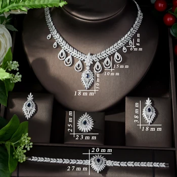 HIBRIDE Shinning AAA Cubic Zirconia Náušnice a Náhrdelník Šperky Set Dubaj Šperky Sady pre Ženy parrure bijoux femme N-1097
