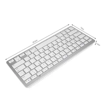 Striebro Ultra-slim 78 Kľúče, Bezdrôtová Bluetooth Klávesnica Pre Vzduch pre ipad Mini pre Počítač Mac s PC Macbook iBook