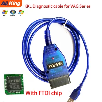 Kábel USB KKL VAG-COM OBD2 OBD II KKL Diagnostický Scanner Pre VAG Séria Auto V-W/O-udi/S-jesť Diagnostický Kábel usb KKL s FTDI Čip
