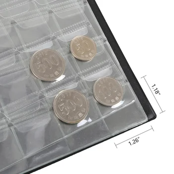 Zbierať Peniaze Organizátor Vrecká 120 Mince Zber Album Kniha pre Zberateľská Minca Držiteľ Albumy na Mince Prenosný Úložný Vak