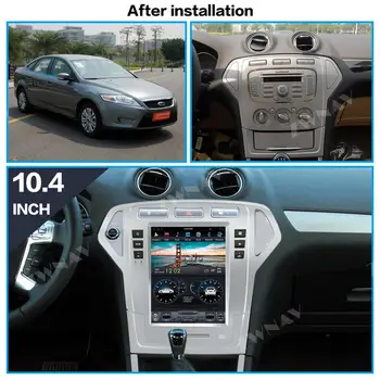 PX6 4+64 Tesla štýl Android 8 Car Multimedia Player Pre Ford Mondeo Fusion MK4 2007-2010 GPS Navigácie rádio video veľkej obrazovke