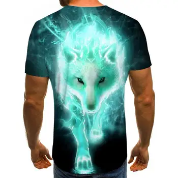 Najnovšie Wolf 3D Tlač Zvierat v Pohode Funny T-Shirt Mužov s Krátkym Rukávom Letné Hip Hop Topy Tees Fashion tričko veľkosť XXS-6XL