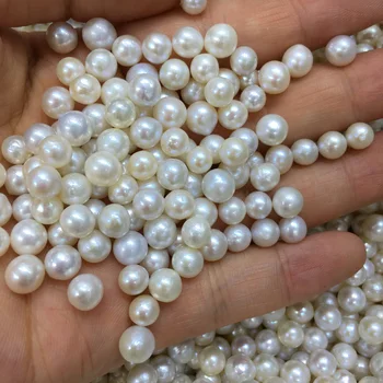 5 ks Prírodné sladkovodné perly Perličiek okrúhly tvar Otvoru Besds k tomu, DIY šperkov náhrdelník náramok príslušenstvo 6-8 mm