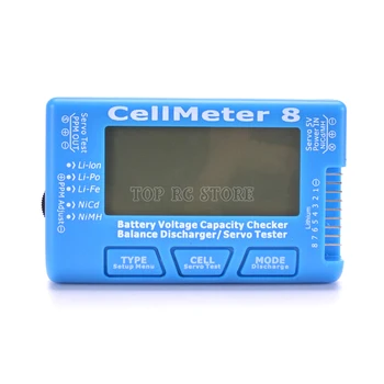 CellMeter 8 Multifunkčné Digitálne Napájanie Servo Tester 2S-8S s výpusťou & funkciu podsvietenia Pre RC Lietadlo Náhradných Dielov