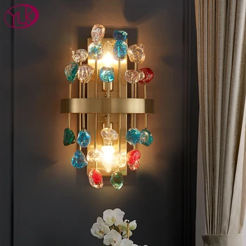 Nový moderný sconce osvetlenie pre spálne zlatým crystal nástenné svietidlá domáce dekorácie farebné cristals nástenné svietidlá