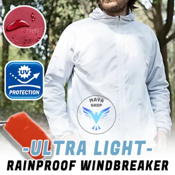 Cyklistické Bundy Unisex Vonkajšie dlhým rukávom s kapucňou Jersey ochranu pred slnkom oblečenie Rainproof Windbreaker Top Ultra-Light
