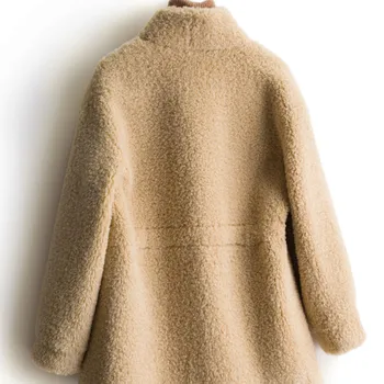 BARESKIY dámy cashmere kabát pletený kabát klope dlhým rukávom sveter farbou tenký kabát hrubé kórejský teplé nové cashmere kabát