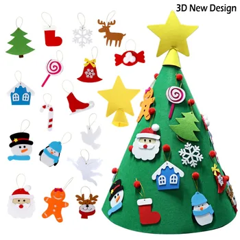 OurWarm 3D DIY Vianočný Stromček s Ozdoby, Hračky, Vianočné Dekorácie Deti 2019 Nový Rok Darčeky, Vianočné Dekorácie Cítil Strom