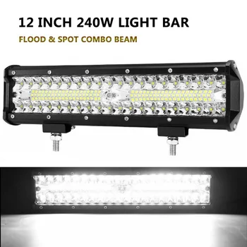 12 palcový 240W LED Svetelný Panel Pre Car Jazdy Vozidla Offroad Príslušenstvo Truck 4x4 ATV SUV Pracovné Svetlo Auto Svetlometu Combo Lúč