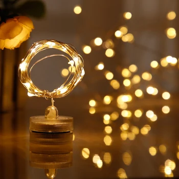 LED Reťazec Ľahké Nepremokavé 2M Strieborného Drôtu Garland Domov Vianoce Svadobné Party Dekorácie Napájaný Batériou Víla Svetlo