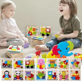Drevené Puzzle Skladačka Puzzle Drevené Papier Hádanky Dieťa Vzdelávacieho Skladačka Hračky pre Deti Darček