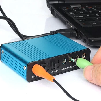 Profesionálny USB Zvuková Karta 6 Kanálov 5.1 Optické Externé Zvukové Karty Converter CM6206 Chipset pre Notebook Ploche