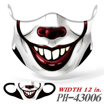 Halloween Klaun Tváre Ochranné Masky Unisex Joker Opätovné Použitie Umývateľný Maska Proti Prachu Textílie Módne Elastické Priedušná Úst Masky, Čiapky