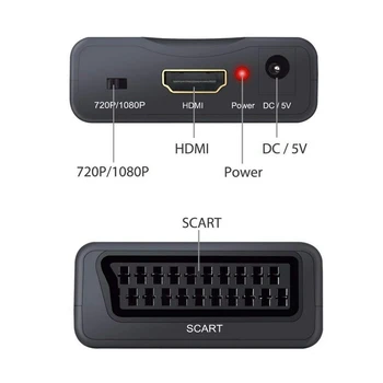 1080P Scart HDMI Adaptér Upscaler Video o Converter Adaptér Pre TELEVÍZOR HDTV STB VHS PS3 Sky DVD, Blu-ray