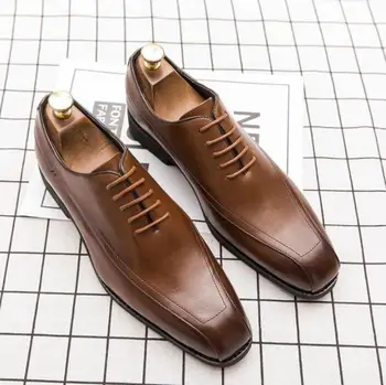Muži Nový Módny Pu Kožené Business Formálne Šaty, Topánky Vintage Classic Muž Bežné Slip-on Loafer Topánky Zapatos De Hombre 4M181