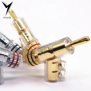 8pcs Hi-end YIVO Mosadze, Medi Á Zlato alebo Ródium Pištole-typ Audio Video Reproduktor Adaptér 6 mm konektor banana