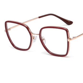2020 Nové trendy Námestie okuliare dámske okuliare módne Značky jasné, transparentné jasný objektív ružové okuliare žena oculos