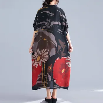 Plus Veľkosti 4XL 5XL 6XL Šaty Pre Ženy Veľký Veľkosť Župan Femme Tlač Maxi Šaty Vintage Tričko Dovolenku Šaty Sundress Vestidos 2020