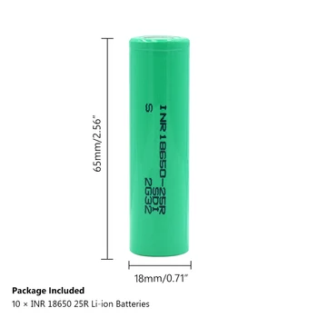 Vysoký Odtok INR 18650 25R Batérie 2500mAh Nabíjateľná 20A lítiové batérie Vhodné pre baterky bateria Pre Vape Baterka