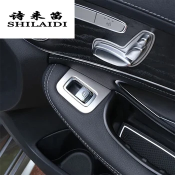 Auto Styling Dvere, lakťová opierka panel Pokrýva Nálepky Výbava pre Mercedes Benz C Trieda W205 GLC X253 okenného Skla Zdvíhacie Tlačidlá RHD