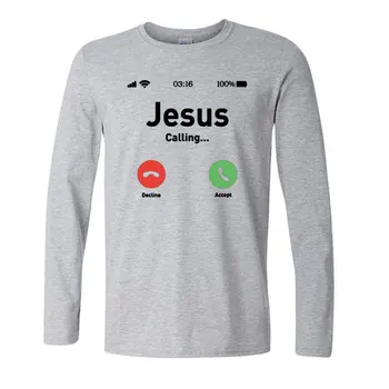 Ježiš T shirt Zábavné Volanie Prijať Alebo Odmietnuť, Ktorý Je Otázka Dizajn Viery Obdivovať Bavlna Módne Dlhý Rukáv T-shirt