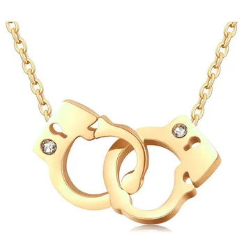 HORÚCE Nehrdzavejúcej ocele Handcuff Náhrdelník Prívesok Pre Ženy, Dievčatá Steampunk Módne Šperky Milovníka Valentína Dary NOVÉ
