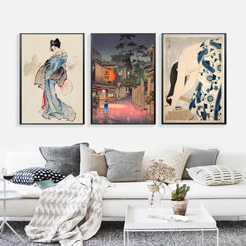 Vintage Orientálne Umenie Výtlačkov Maľovanie Obrázkov Na Stenu Umenie Geisha Japonský Tsuchiya Koitsu Modulárny Nordic Plátno Plagáty Domova