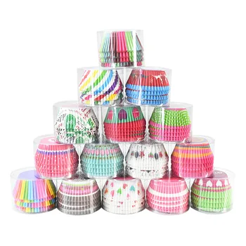 100ks/veľa Farebný Papier Koláče Muffin Poháre Cupcake Pečenie Formy Narodeniny, Svadobné Party Dekorácie Dodávky Tortu Wrapper Nástroje