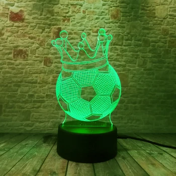 Kreatívne 3D Cisárskej Koruny Futbal ilúzie Lampa LED Nočné Osvetlenie Novinka Náladu Vizuálnu Atmosféru Strany Lampa Dieťa, Hračiek, Dekorácií