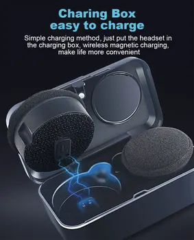 VRrobot Motocyklové Prilby Headset Požičovňa Bluetooth 5.0 TWS Stereo Slúchadlá Dlhý Pohotovostný režim Prehrávač Hudby Nabíjanie Box