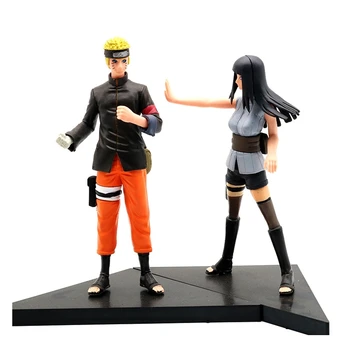 2 ks Uzumaki Naruto Naruto Hinata Anime Postavy PVC Hračky Shippuden Zberateľská Figúrka Uchiha Sasuke Brinquedos Model Bábiky