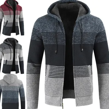 Muži nové teplé, Horúce Predaj Propagáciu Streetwear top kabáty s kapucňou sveter pletený sveter kvapka loď módna bunda plus veľkosť 3XL