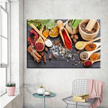 Kuchyňa Tému Stene Plagát A Vzory, Rôzne Koreniny Plátno Art Obrazy Na Stenu Plátno Umenie Fotografie Cuadros Dekorácie