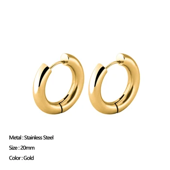 2 páry Minimalistický Nehrdzavejúcej Ocele Robustný Hoop Náušnice pre Ženy Gold&Silver Farba Kovu Uchu, Prstene, Piercing Malý Kruh Huggie
