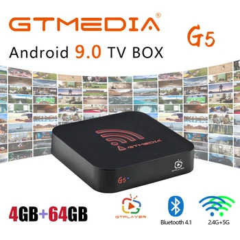 GTmedia G5 Amlogic S905X2 Android 9.0 TV Box 4 GB 64 GB Postavený v 2.4 G WiFi 4K HD Media Prehrávač TV Box Podporu M3U GTplayer TV Box