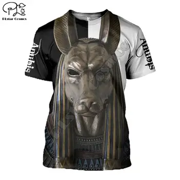 PLstar Vesmíru Horus Egyptský Boh Egyptský Symbol Faraóna Anubis NewFashion 3DPrint Unisex Šortky Rukávy T-shirts Muži/Ženy s-1