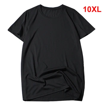 Nadrozmerné jednofarebné Tričká Mužov Bežné Krátky Rukáv Bavlna tshirts O-Krku 2019 Letné Topy, Tričká pre Mužov Plus Veľkosť 10XL HN41
