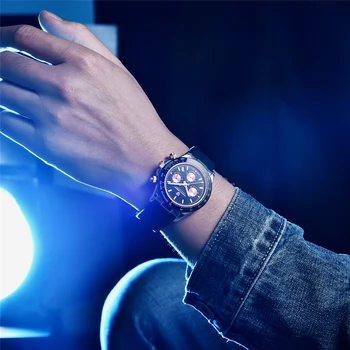 PAGANI DIZAJN Nový Top značky mužov automatické hodinky sapphire podnikania muži náramkové hodinky športové nepremokavé chronograf silikónové popruh