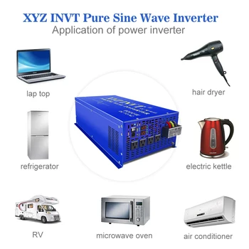 XYZI NVT Hot Predaj 8000W Čistá Sínusová Vlna Menič 12V 24V 36V 48V DC NA AC 220V Off-grid Solárny Invertor S Káblové Diaľkové Ovládanie