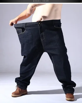 Veľká veľkosť jeans pre mužov nadrozmerná 11XL 12XL 13XL 14XL vysoký pás džínsy, Nohavice muž džínsové nohavice rovno 62 64 66 Pružnosť džínsy