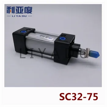 SC32-75 Tyč hliníková zliatina štandardné valec SC32X75 pneumatických komponentov 32 mm vŕtanie zdvih 75mm