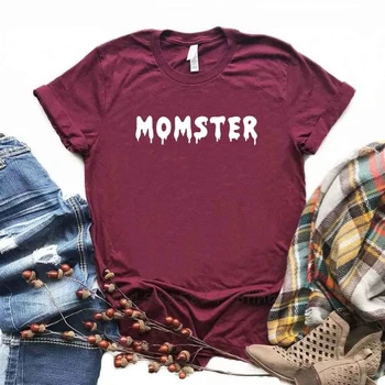 Monster Chlapca Dievča Mamu Tlač Ženy Tshirts Organické Bavlnené Tričko Pre Lady Dievča, Žena, T-Shirts Grafický Hornej Tee Prispôsobiť