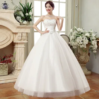Lacné Svadobné Šaty Čína Elegantné Biele Plesové Šaty, Zlatko Čipky Korálkové Backless Svadobné Šaty 2020 Vestidos De Matrimonio