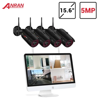 ANRAN 1920P Bezdrôtový NVR Súpravy 15' LCD displej HD vonkajšie bezpečnostné 5MP Kamery IP kamerový wifi cctv kamerový systém Ip66