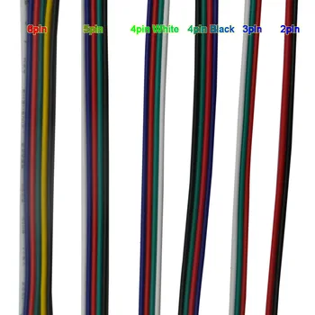 50/100 m 2pin 3pin 4pin 5Pin 6pin 22 AWG Predĺženie Elektrického Drôtu Kábel Led Konektor Pre 5050 3528 RGBW RGB CCT LED Stirp