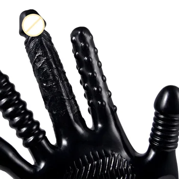Upozorňuje Prst Sex Rukavice PVC Magic Palm Klitorisu Bradavky Stimuláciu Análneho Flirtovanie Masážne Rukavice Ženská Masturbácia Rukavice