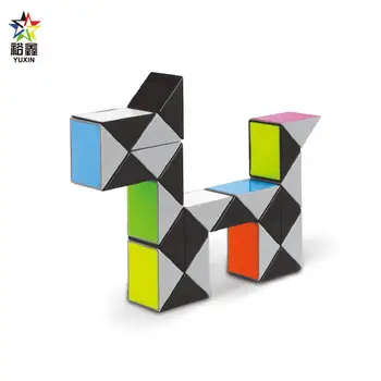 YUXIN Farebné Modelovanie 3D Magic Pravítko 24 Segmenty Had Twist Cube Puzzle Dieťa Vzdelávacie Hračky pre Deti,
