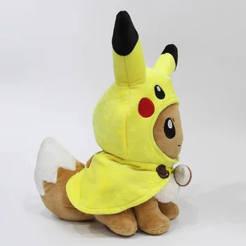 Horúce Hračky Pokémon Pikachu Cosplay 30 CM Eevee Gengar Eeveelutions Plnené Bábiky s Plášť Cos Plyšové Hračky pre Deti